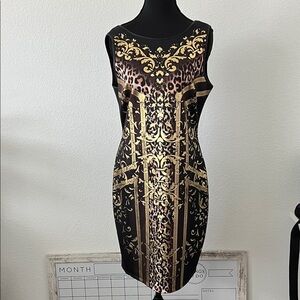 Thalia Sodi Black and Gold Women's Mini Dress size M